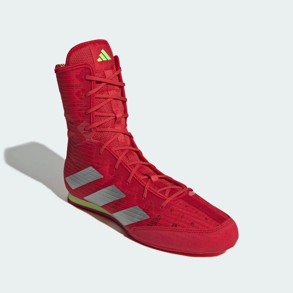 Adidas Men’s Box Hog 4 Boxing MMA Shoes Better Scarlet/Silver Metallic, Size 7.5